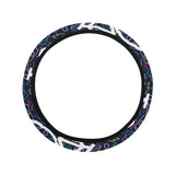 Bicycle Pattern Print Design 03 Car Steering Wheel Cover