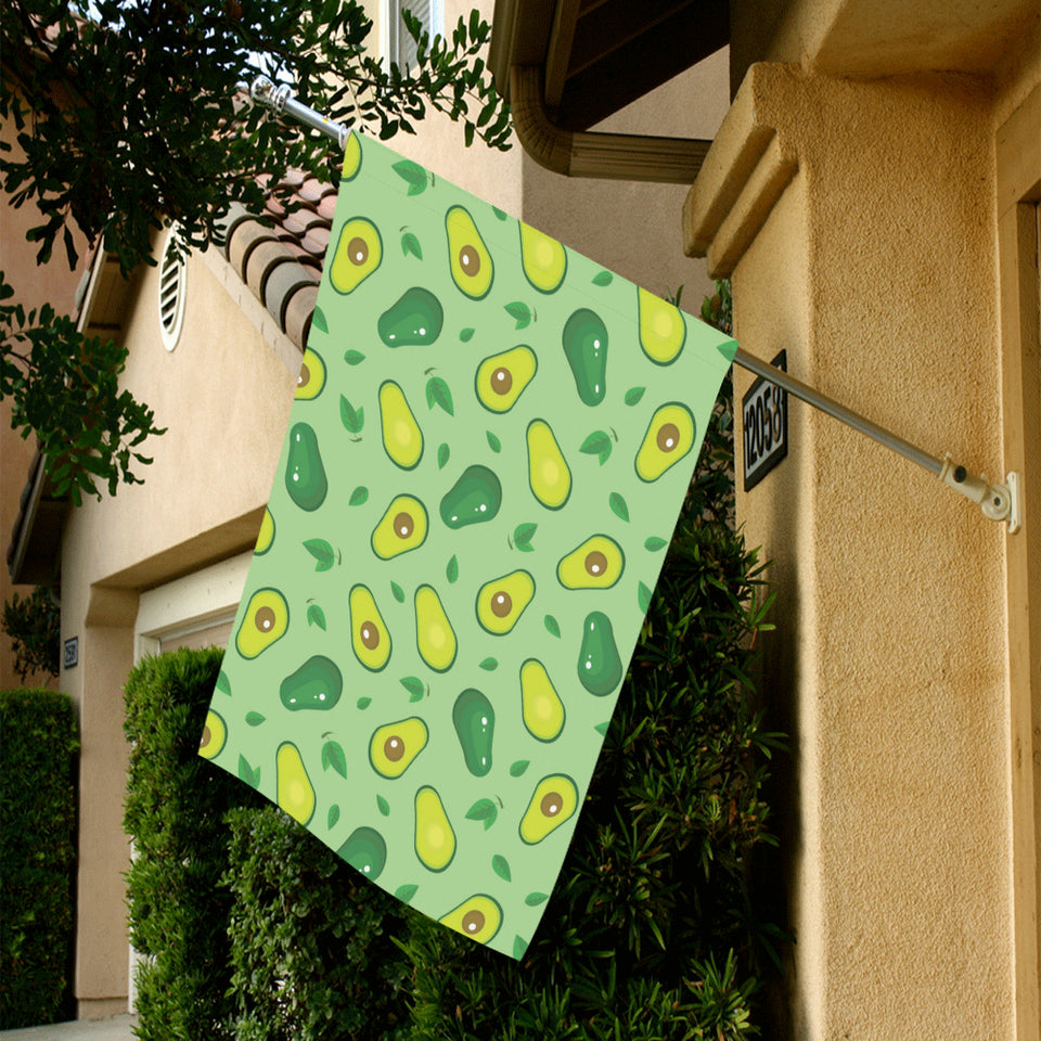 Avocado pattern green background House Flag Garden Flag