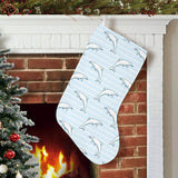 Dolphin blue striped background Christmas Stocking