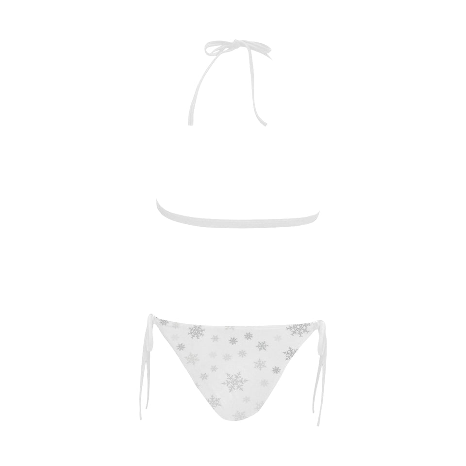 Snowflake pattern white background Sexy Bikinis Two-Piece Swimsuits