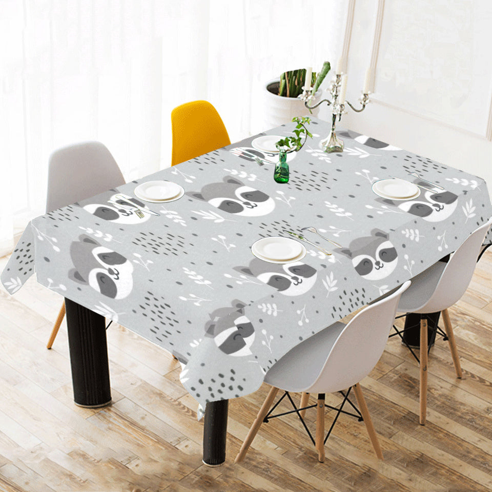 Cute raccoons leaves dot Tablecloth