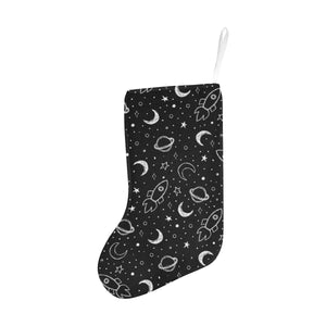 Hand drawn space rocket star planet Christmas Stocking