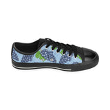 Watercolor grape pattern Men's Low Top Canvas Shoes Black