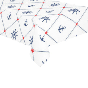Anchor rudder nautical design pattern Tablecloth