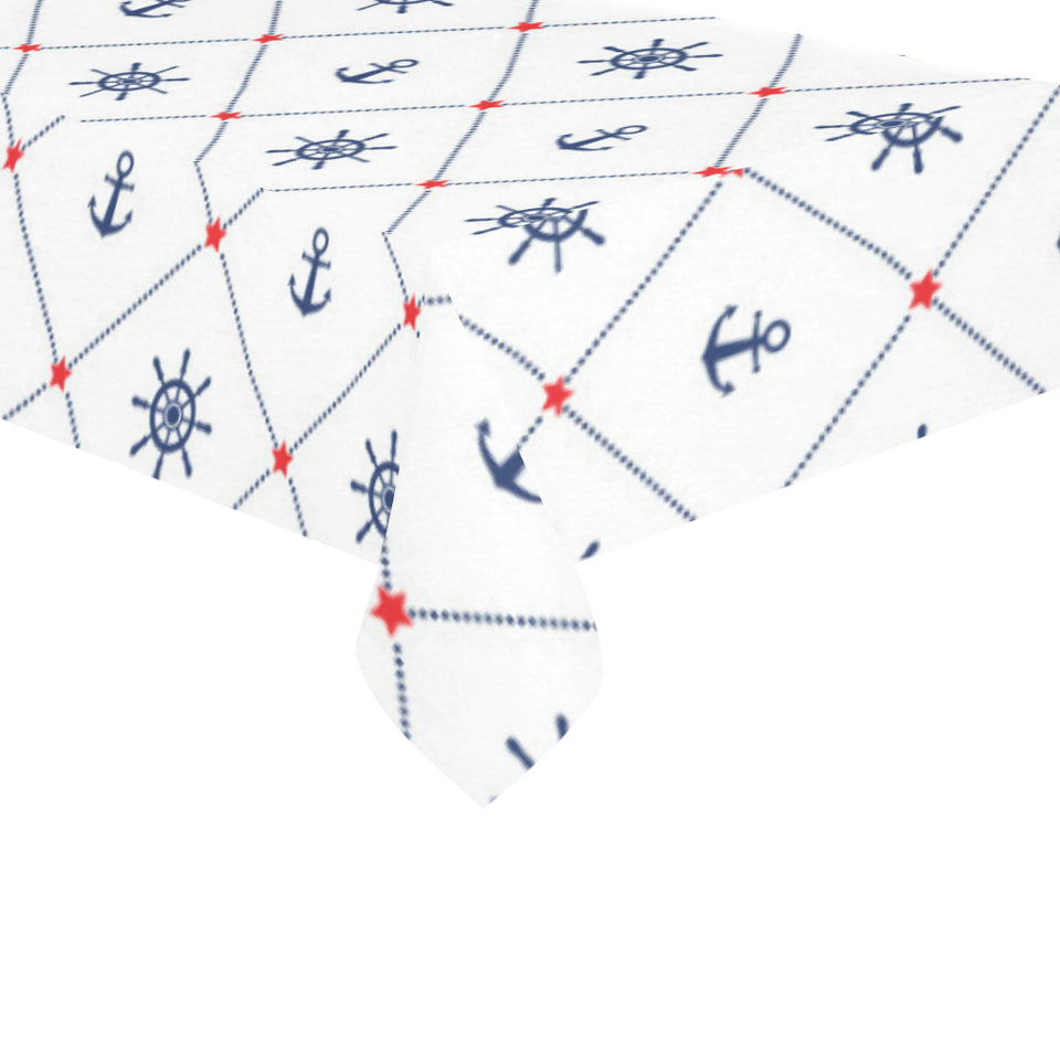 Anchor rudder nautical design pattern Tablecloth