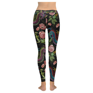 Dragons flower pattern Women's Legging Fulfilled In US