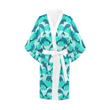 Dolphin sea pattern Women's Short Kimono Robe