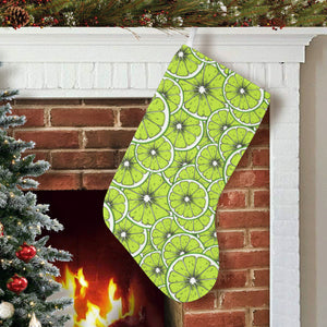 Slices of Lime design pattern Christmas Stocking