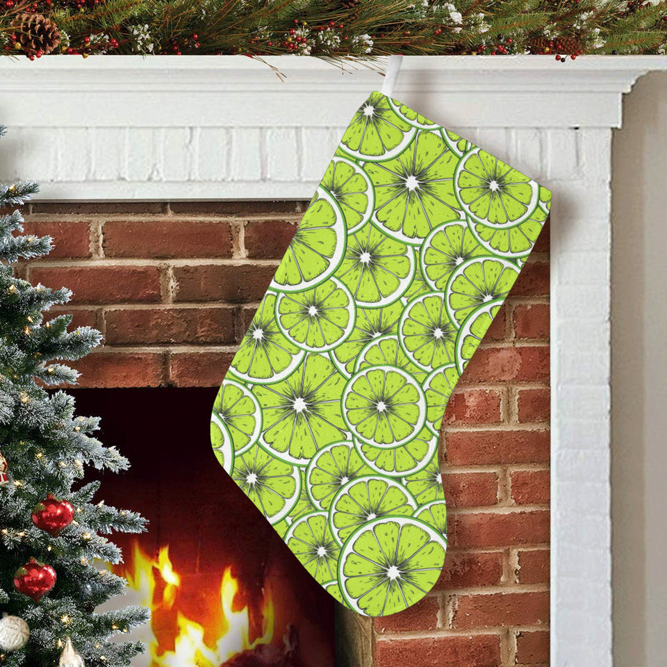 Slices of Lime design pattern Christmas Stocking