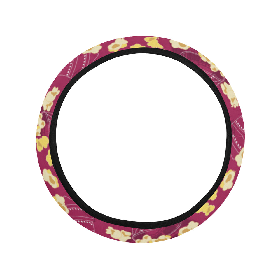 Popcorn Pattern Print Design 02 Car Steering Wheel Cover