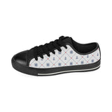 Anchor rudder nautical design pattern Men's Low Top Canvas Shoes Black