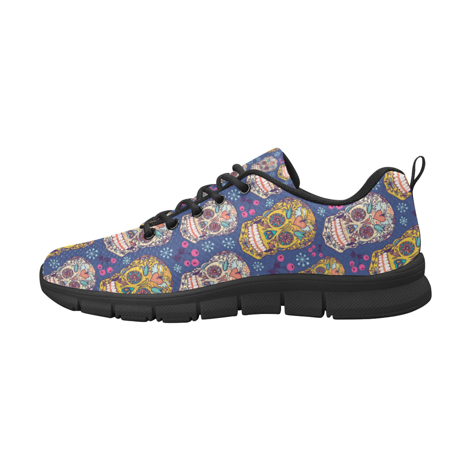 Sugar skull flower pattern Men's Sneaker Shoes