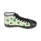 Broccoli pattern Women's High Top Canvas Shoes Black
