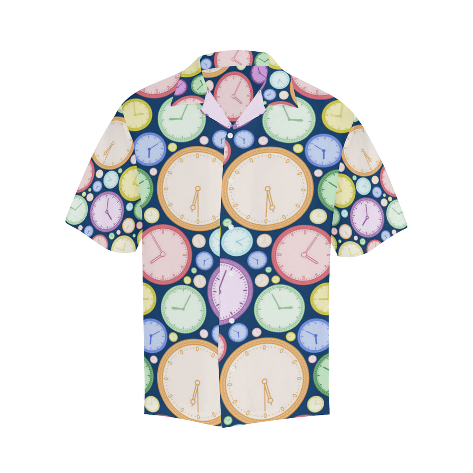 Colorful clock background Men's All Over Print Hawaiian Shirt