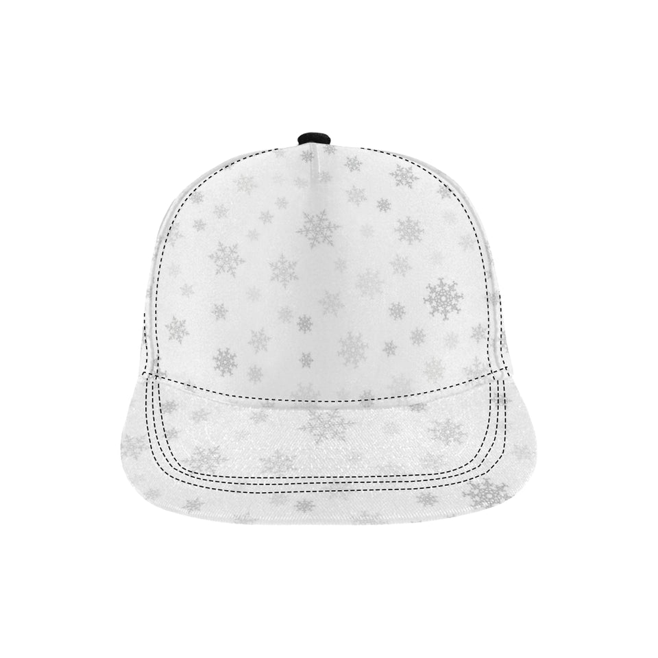 Snowflake pattern white background All Over Print Snapback Cap