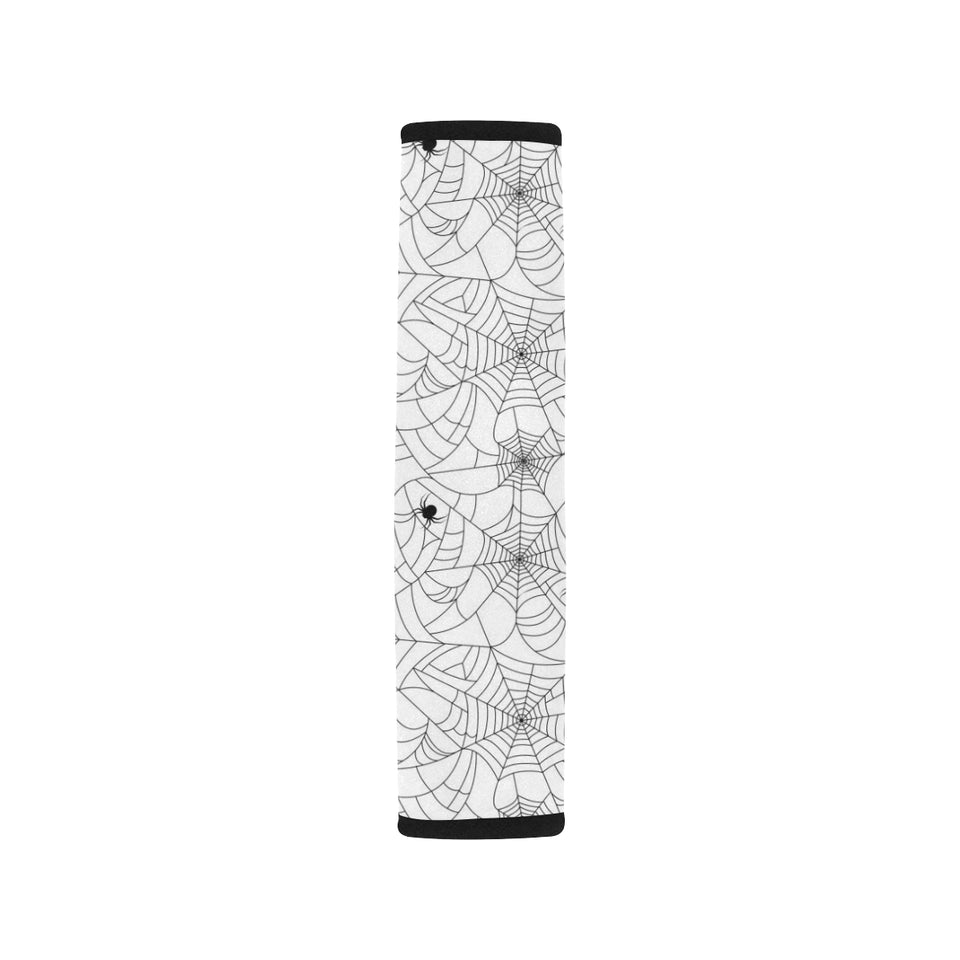Spider web cobweb pattern white background Car Seat Belt Cover