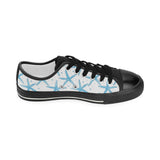 Watercolor starfish pattern Women's Low Top Canvas Shoes Black
