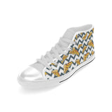 Pizza design pattern Men's High Top Canvas Shoes White