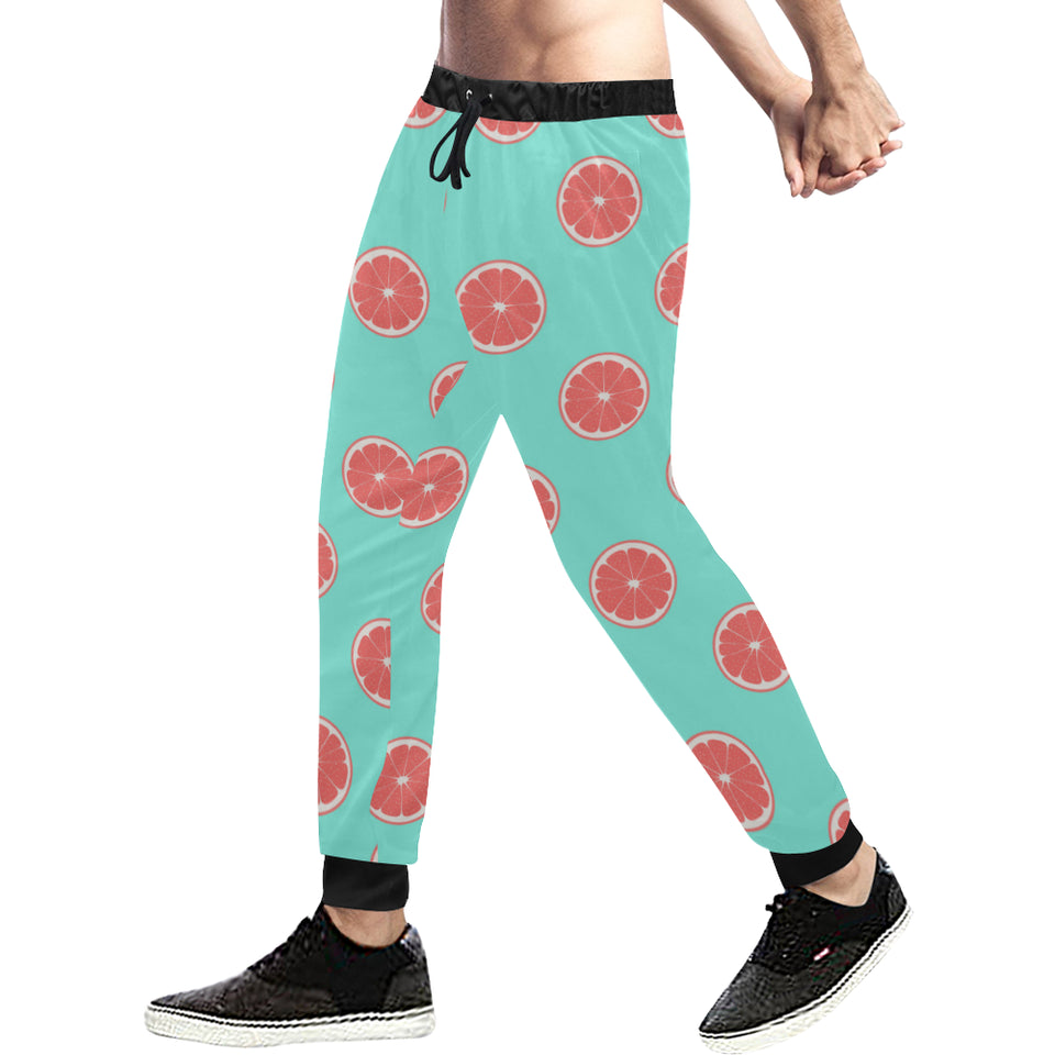 Grapefruit green background Unisex Casual Sweatpants