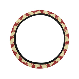 Greyhound Pattern Print Design 04 Car Steering Wheel Cover