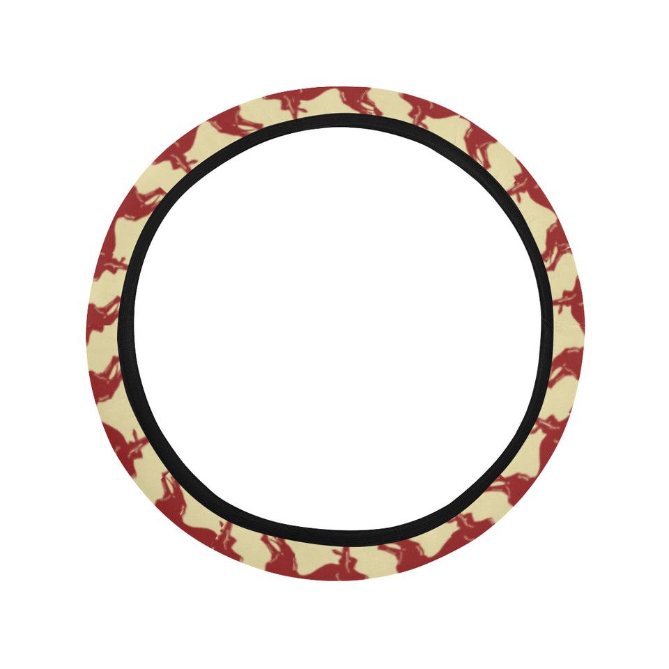 Greyhound Pattern Print Design 04 Car Steering Wheel Cover