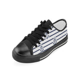Anchor rope nautical  pattern Kids' Boys' Girls' Low Top Canvas Shoes Black