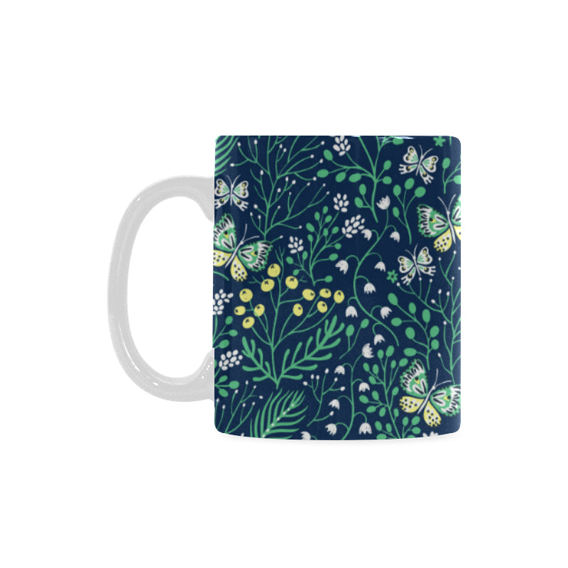 butterfly leaves pattern Classical White Mug (Fulfilled In US)
