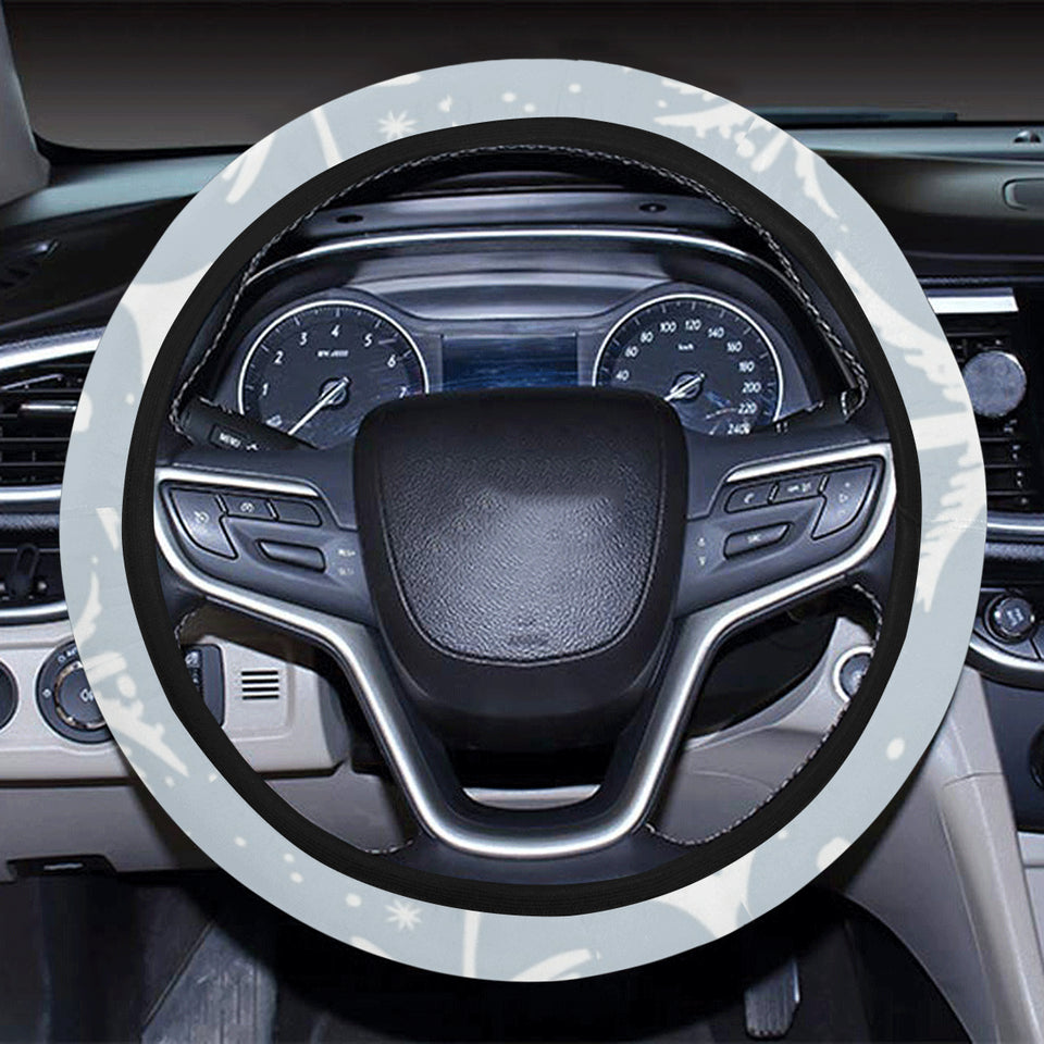 Christmas tree winter forest pattern Car Steering Wheel Cover