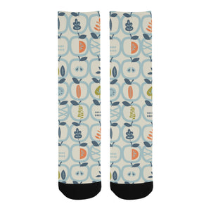 apples leaves pattern Crew Socks