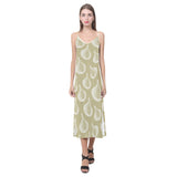 Garlic design pattern V-Neck Open Fork Long Dress