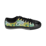 Hand drawn windmill pattern Men's Low Top Canvas Shoes Black