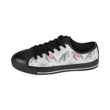 Watercolor sea turtle jellyfish pattern Men's Low Top Canvas Shoes Black