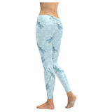 Dragonfly pattern blue background Women's Legging Fulfilled In US