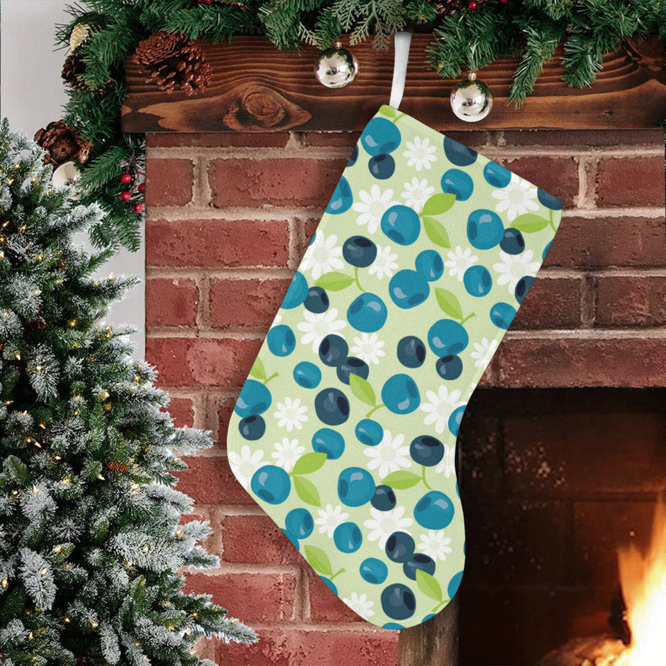 blueberry flower pattern Christmas Stocking