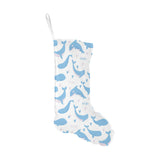 Blue whale pattern Christmas Stocking