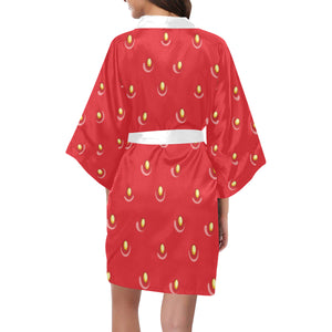 strawberry texture skin pattern Women's Short Kimono Robe