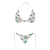 Pink lotus waterlily leaves pattern Sexy Bikinis Two-Piece Swimsuits