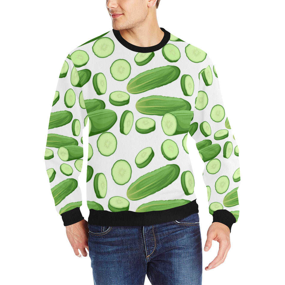 cucumber whole slices pattern Men's Crew Neck Sweatshirt