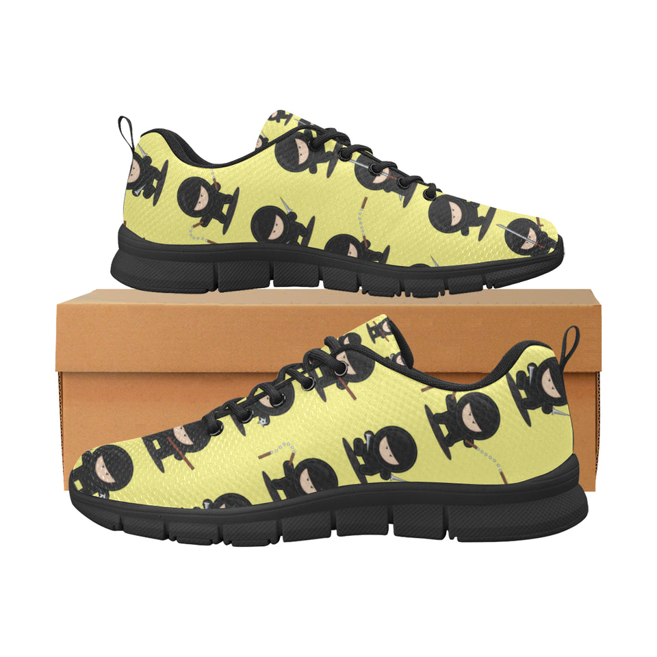 Cute ninja yellow background Men's Sneaker Shoes