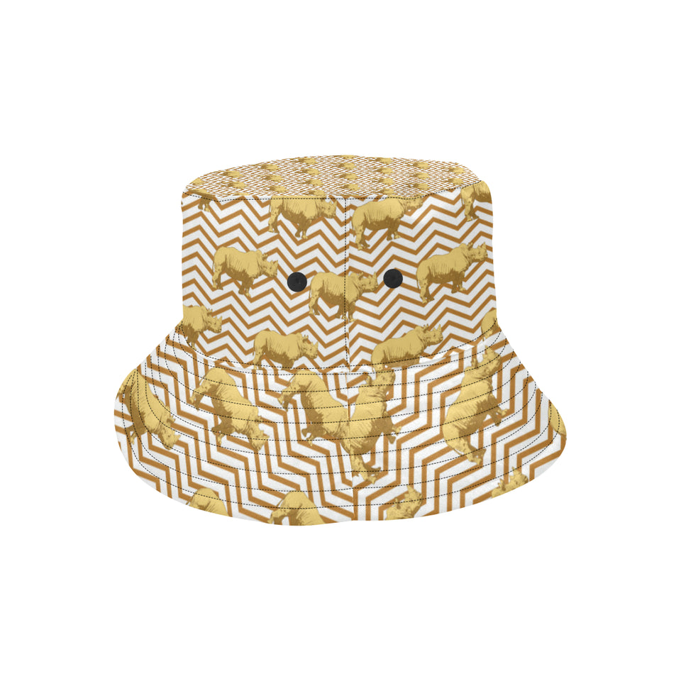 Rhino yellow theme pattern Unisex Bucket Hat