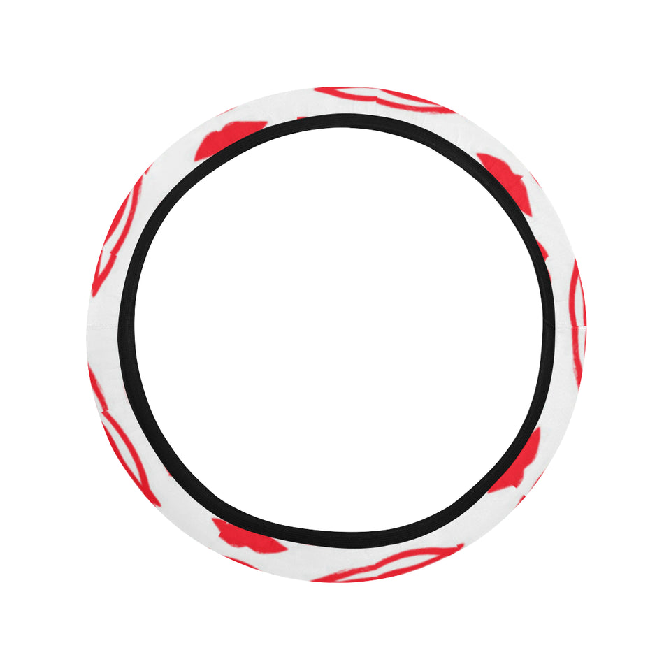 Lips Pattern Print Design 05 Car Steering Wheel Cover