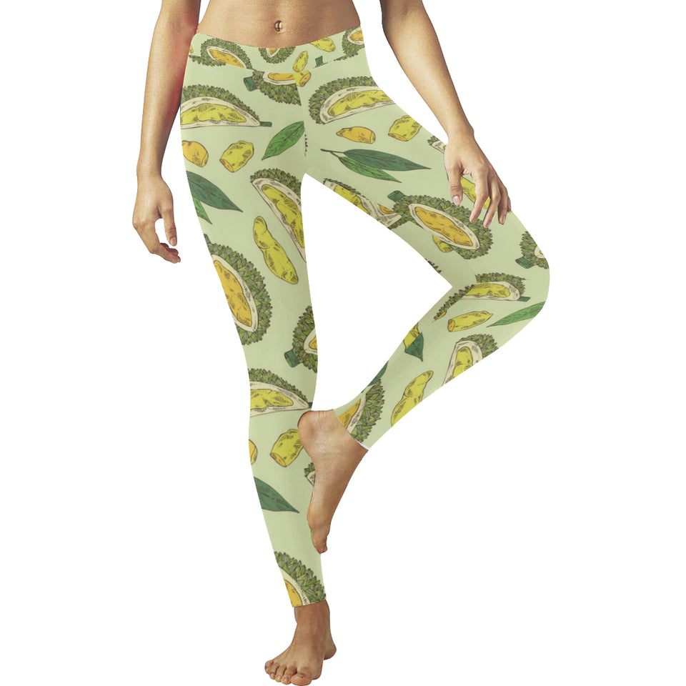 Durian leaves pattern background Women's Legging Fulfilled In US