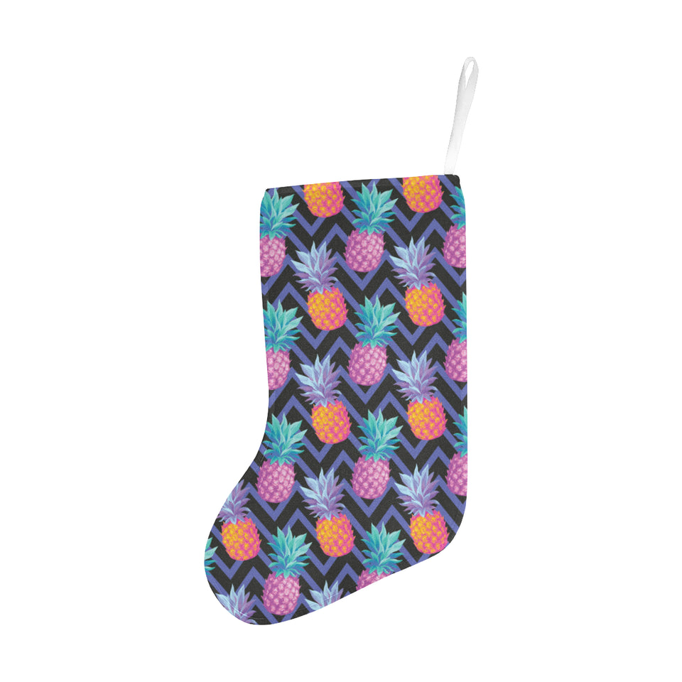 Pineapples pattern zigzag background Christmas Stocking