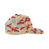 Red Bonsai gray sun japanese pattern All Over Print Snapback Cap