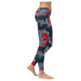 Koi Fish Carp Fishs hand drawn japanese art Women's Legging Fulfilled In US