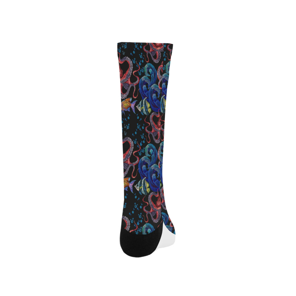 Octopus sea wave tropical fishe pattern Crew Socks