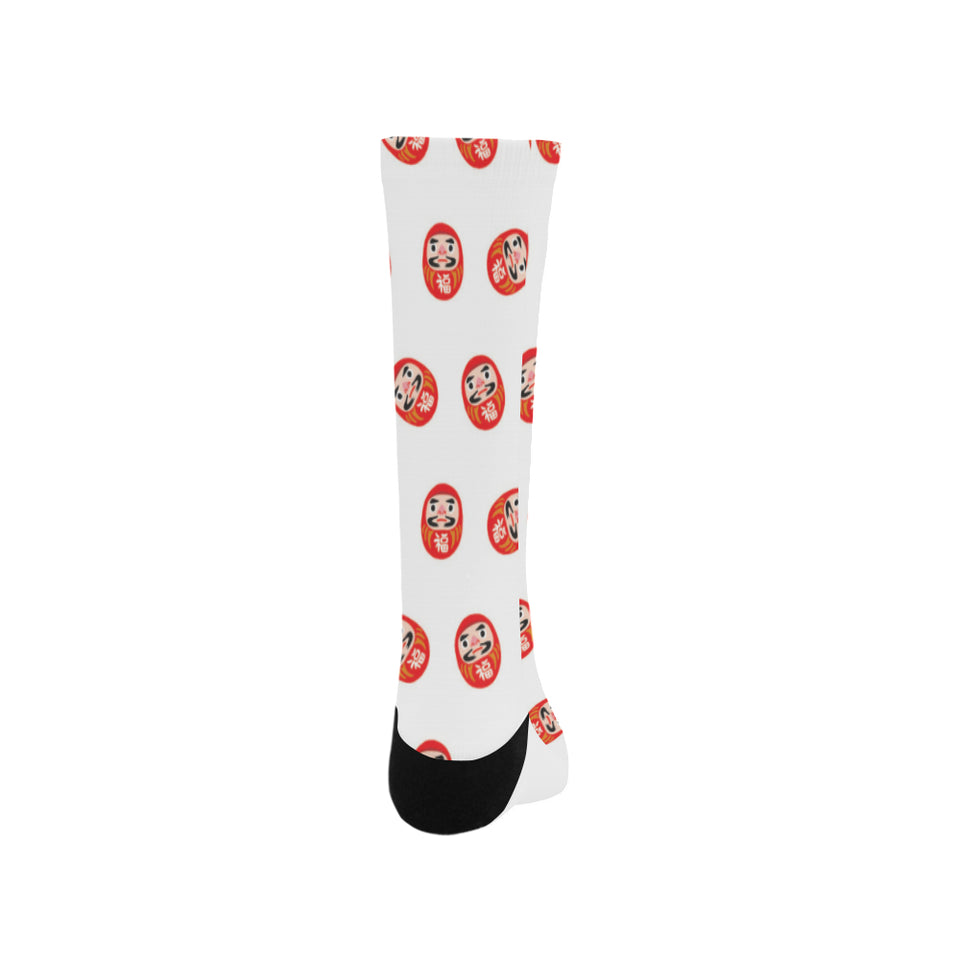 Daruma japanese wooden doll pattern Crew Socks