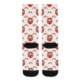 Daruma japanese wooden doll design pattern Crew Socks