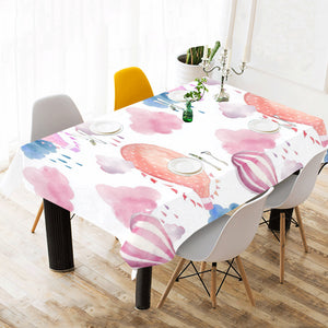 Watercolor air balloon cloud pattern Tablecloth