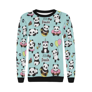 Cute baby panda pattern Women's Crew Neck Sweatshirt